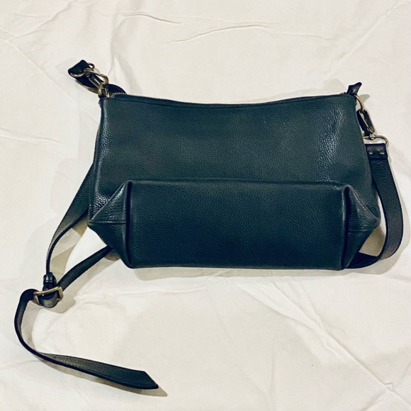 Handmade Black Leather Crossbody Hobo Purse - Picture 12 of 12